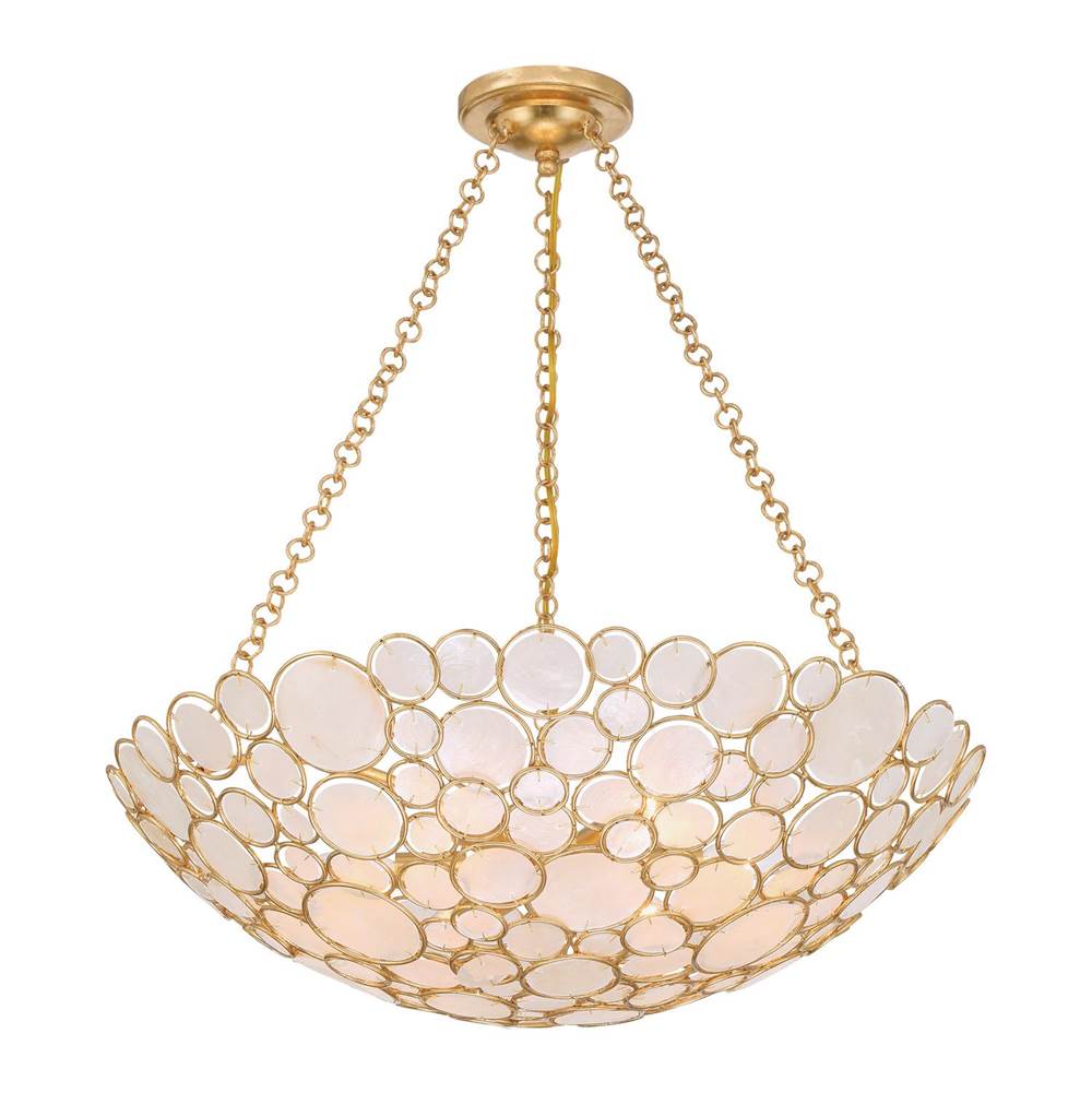 Crystorama PAL-525-GA Antique Gold Palla 24.5'' Antique Gold Chandelier Image 1
