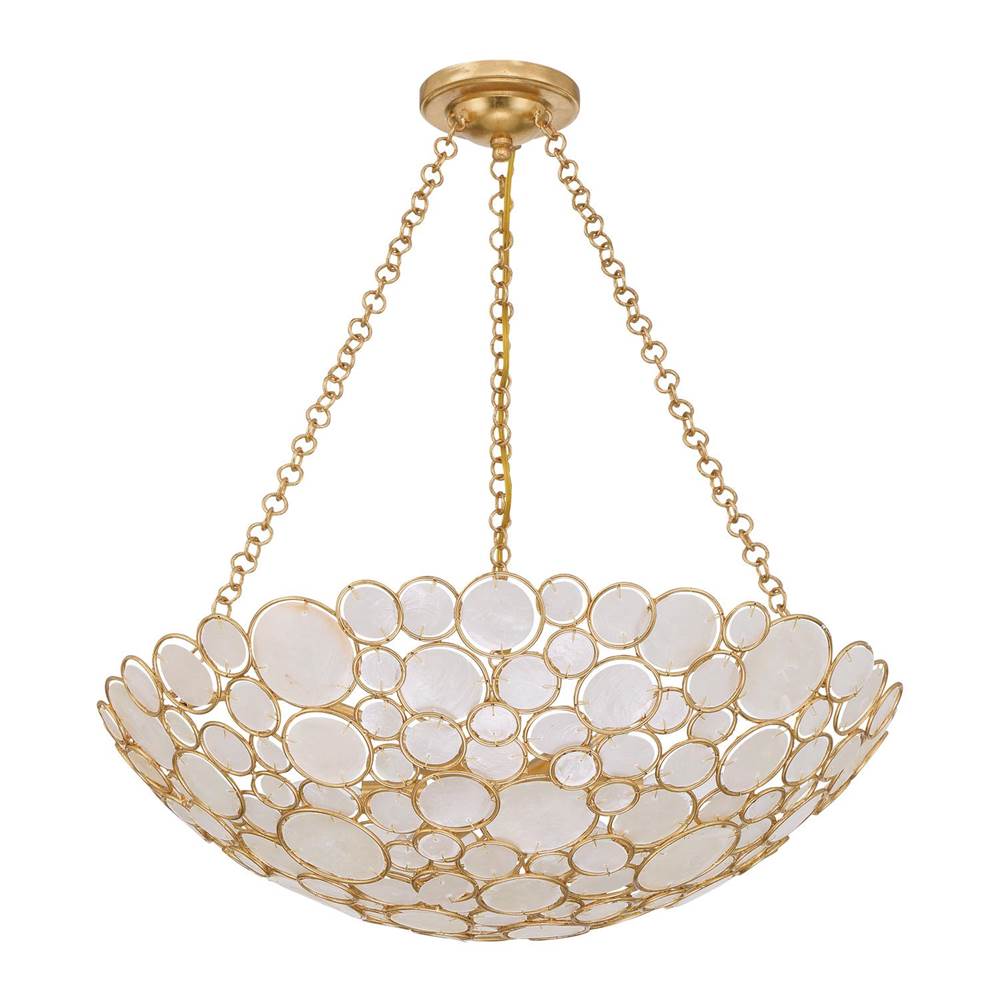 Crystorama Palla 24.5'' Antique Gold Chandelier