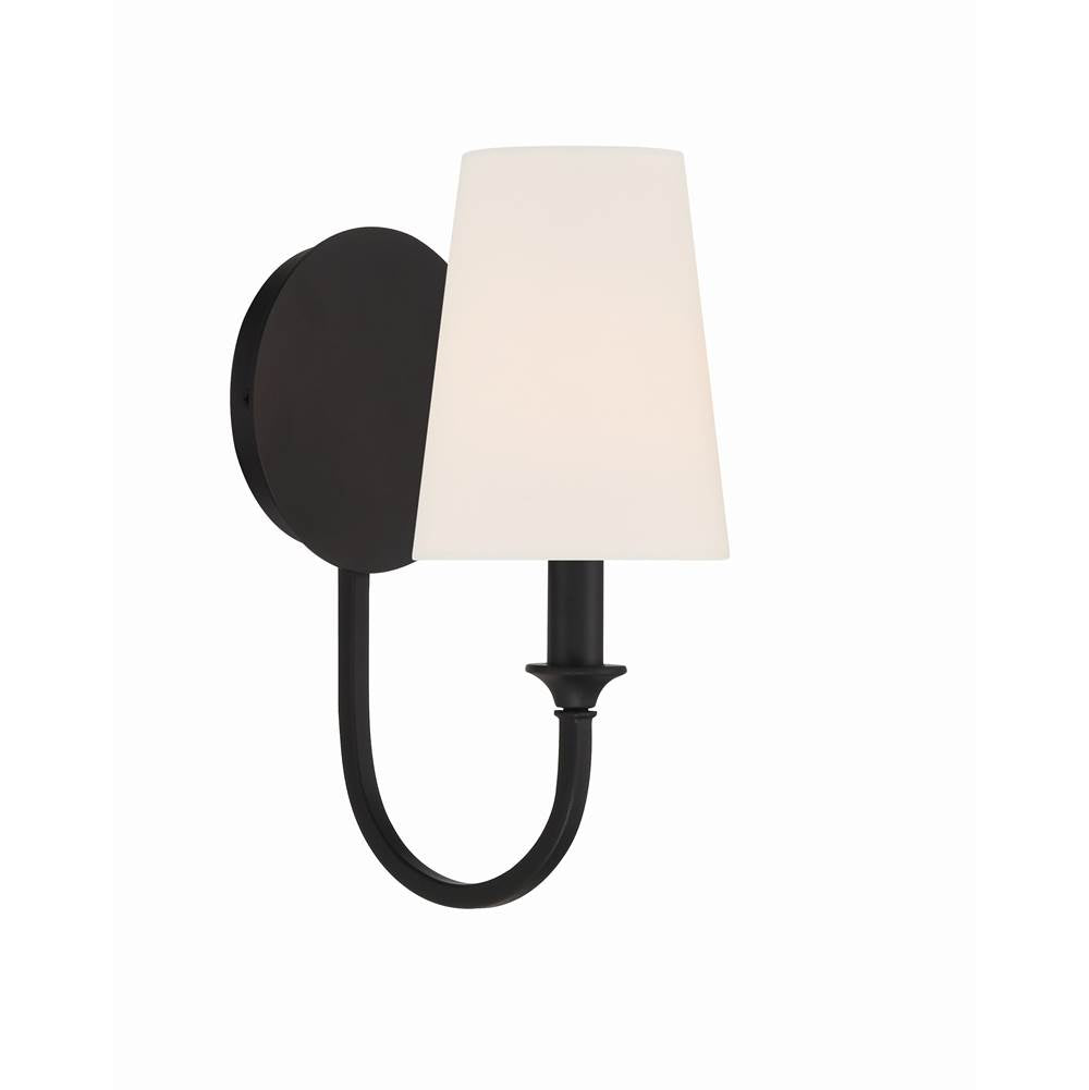 Crystorama PAY-921-BF Black Forged Payton 1 Light Black Forged Wall Mount Image 1