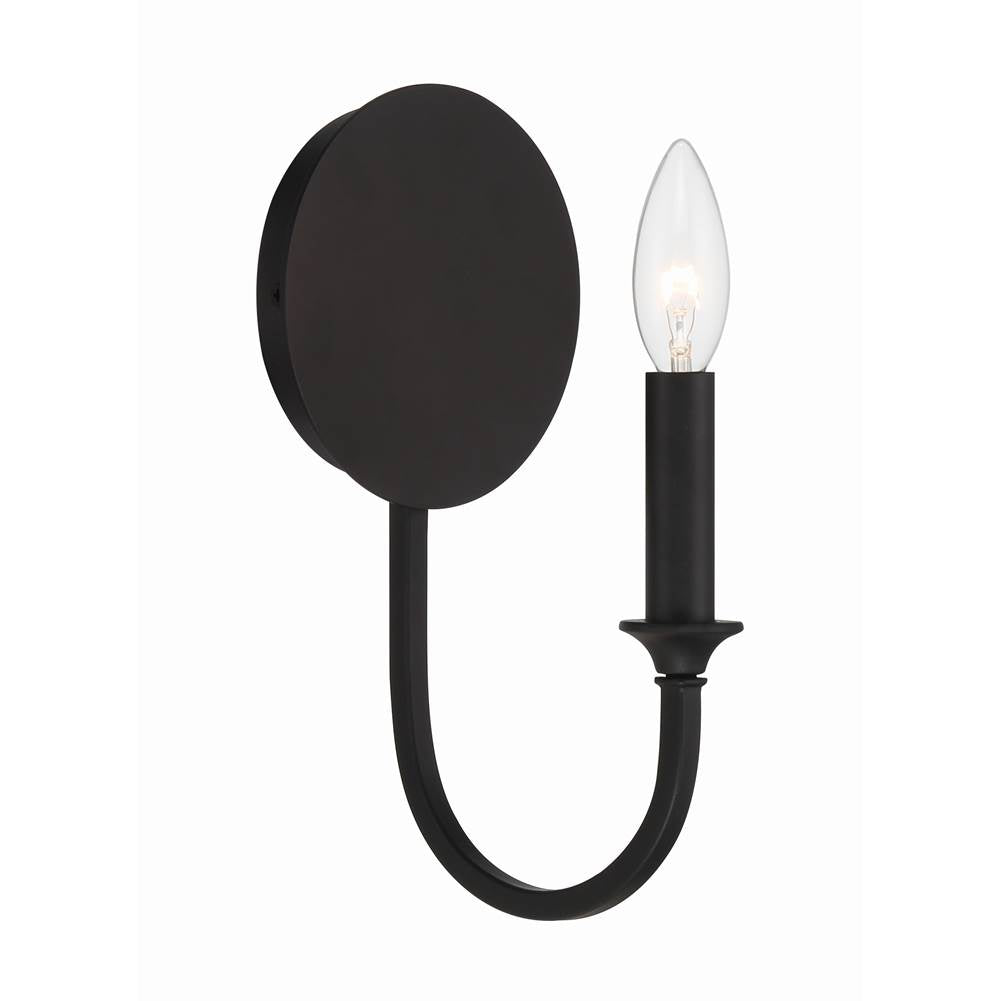 Crystorama PAY-921-BF Black Forged Payton 1 Light Black Forged Wall Mount Image 3