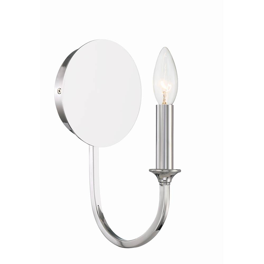Crystorama PAY-921-CH Polished Chrome Payton 1 Light Polished Chrome Wall Mount Image 3