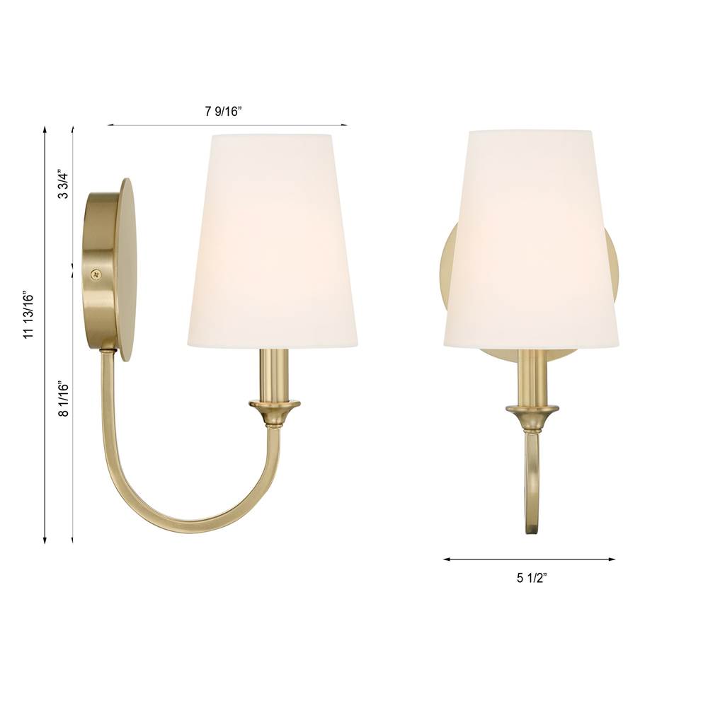 Crystorama PAY-921-VG Vibrant Gold Payton 1 Light Vibrant Gold Wall Mount Image 2