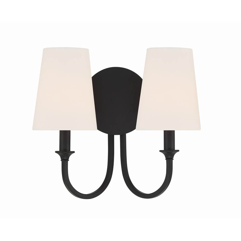 Crystorama PAY-922-BF Black Forged Payton 2 Light Black Forged Wall Mount Image 1