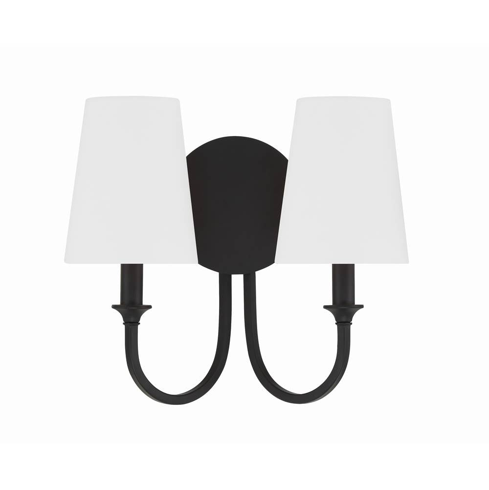 Crystorama Payton 2 Light Black Forged Wall Mount