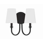 Crystorama Payton 2 Light Black Forged Wall Mount