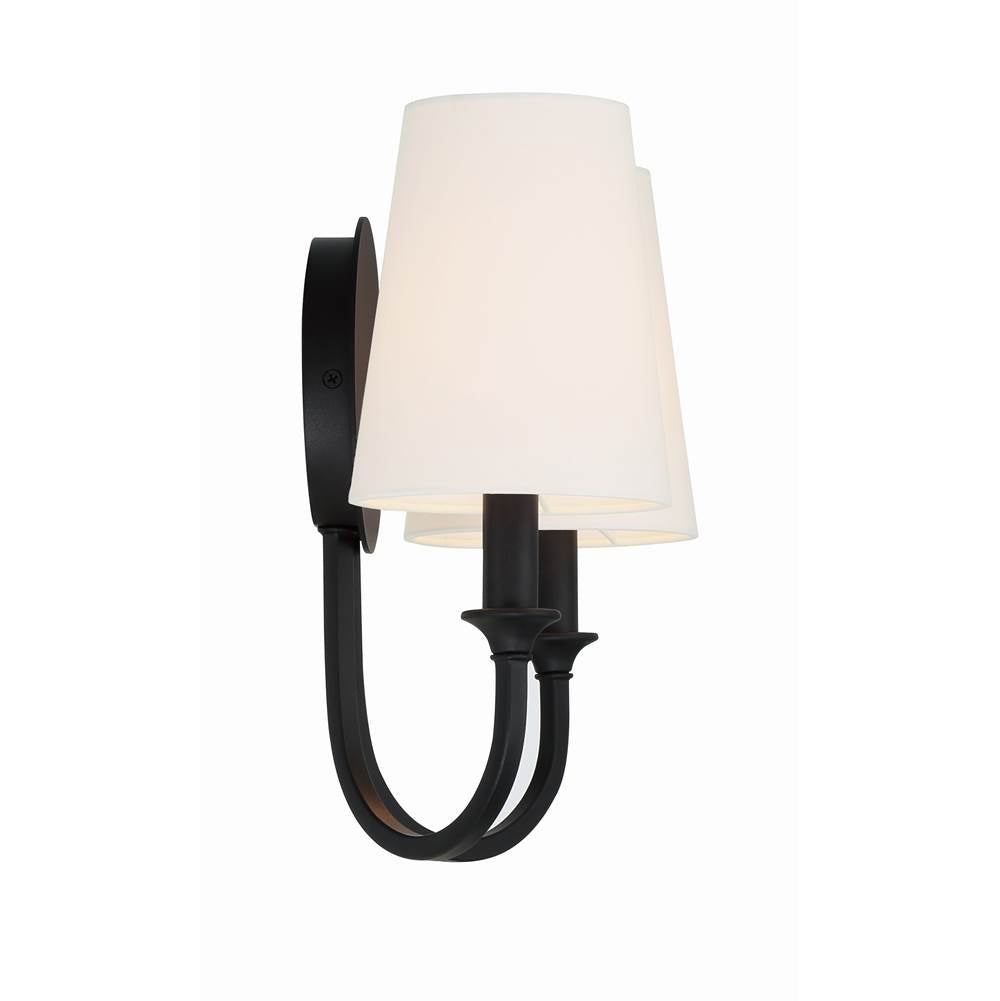 Crystorama PAY-922-BF Black Forged Payton 2 Light Black Forged Wall Mount Image 6