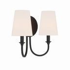 Crystorama PAY-922-BF Black Forged Payton 2 Light Black Forged Wall Mount Image 5