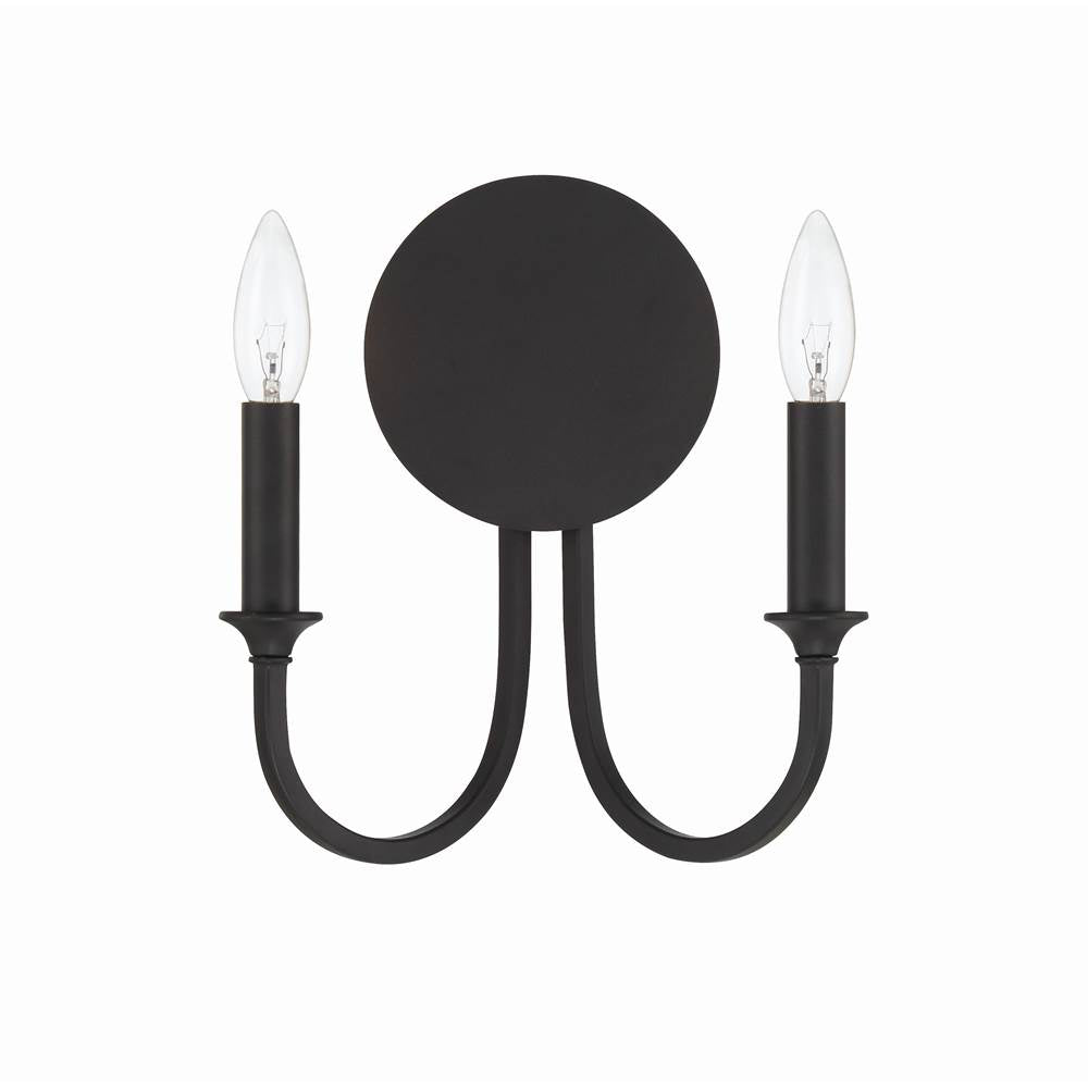 Crystorama PAY-922-BF Black Forged Payton 2 Light Black Forged Wall Mount Image 4