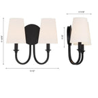 Crystorama PAY-922-BF Black Forged Payton 2 Light Black Forged Wall Mount Image 2