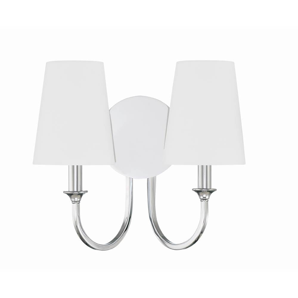 Crystorama Payton 2 Light Black Forged Wall Mount