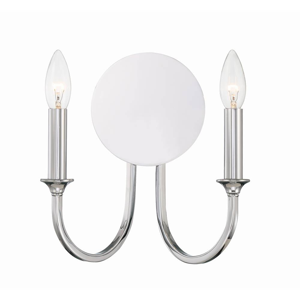 Crystorama PAY-922-CH Polished Chrome Payton 2 Light Polished Chrome Wall Mount Image 3