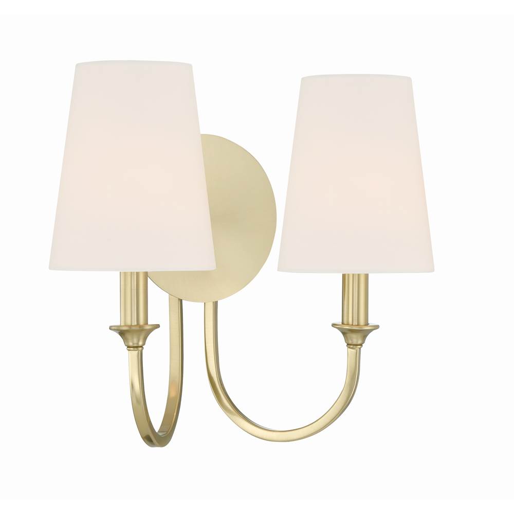 Crystorama PAY-922-VG Vibrant Gold Payton 2 Light Vibrant Gold Wall Mount Image 5