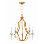 Crystorama PER-10405-GA Antique Gold Perry 5 Light Antique Gold Chandelier Image 1