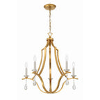 Crystorama Perry 5 Light Antique Gold Chandelier