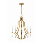 Crystorama PER-10405-GA Antique Gold Perry 5 Light Antique Gold Chandelier Image 3