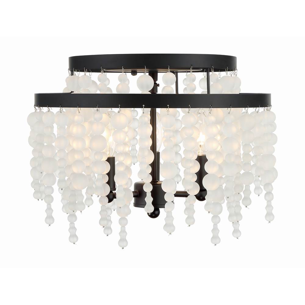 Crystorama POP-A5073-MK-FR Matte Black Poppy 3 Light Matte Black Ceiling Mount Image 1