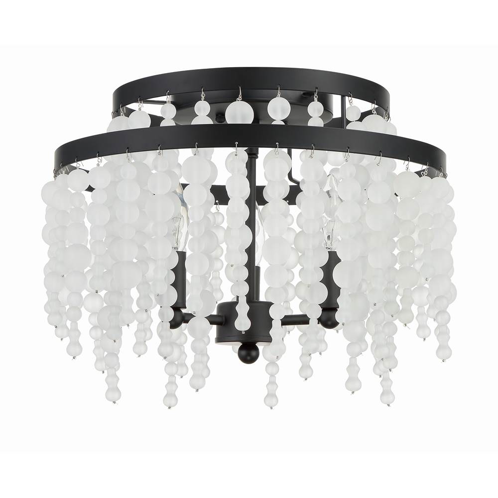 Crystorama POP-A5073-MK-FR Matte Black Poppy 3 Light Matte Black Ceiling Mount Image 5