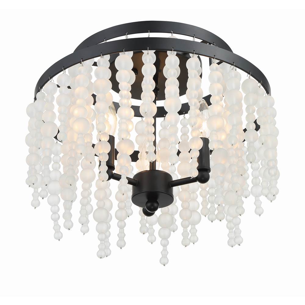 Crystorama POP-A5073-MK-FR Matte Black Poppy 3 Light Matte Black Ceiling Mount Image 4
