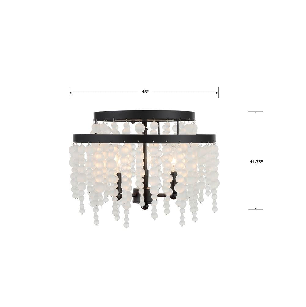 Crystorama POP-A5073-MK-FR Matte Black Poppy 3 Light Matte Black Ceiling Mount Image 2