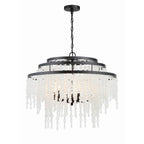 Crystorama POP-A5076-MK-FR Matte Black Poppy 6 Light Matte Black Chandelier Image 1