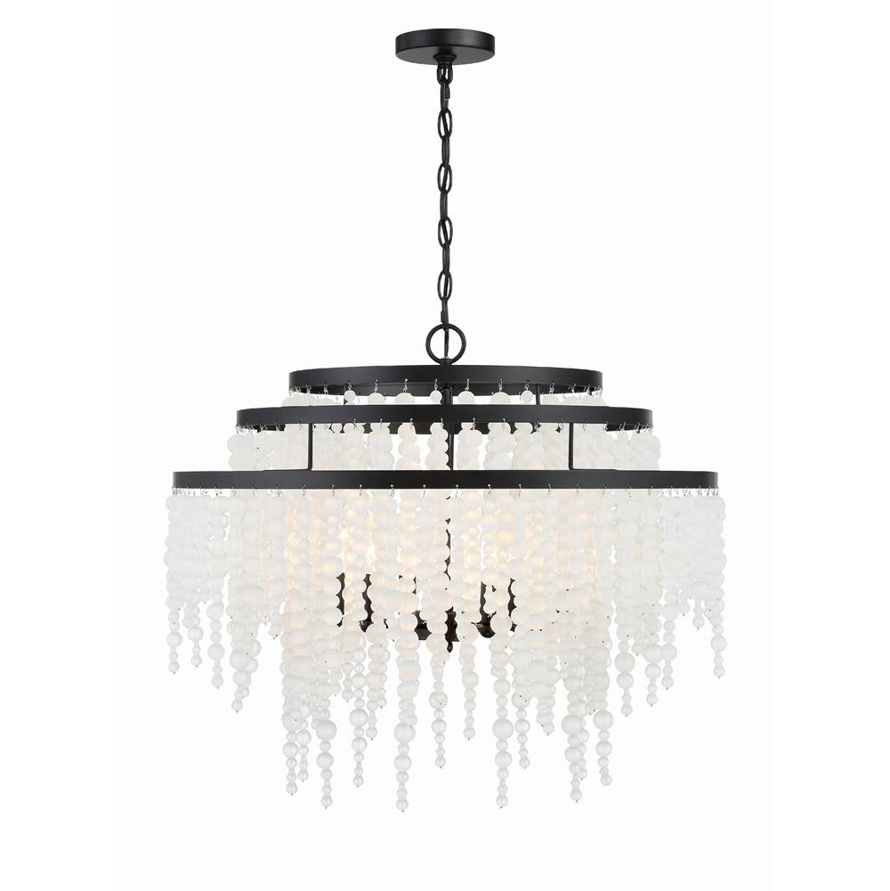 Crystorama Poppy 6 Light Matte Black Chandelier