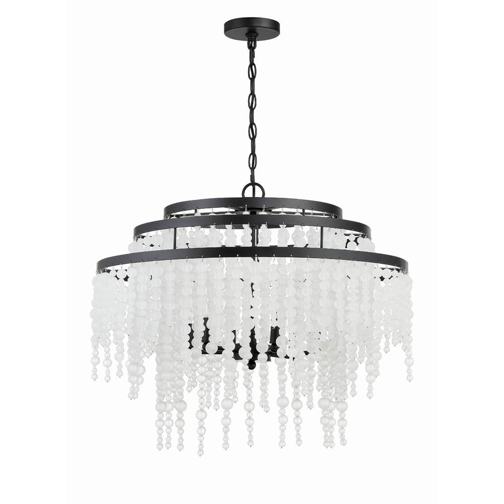 Crystorama POP-A5076-MK-FR Matte Black Poppy 6 Light Matte Black Chandelier Image 6