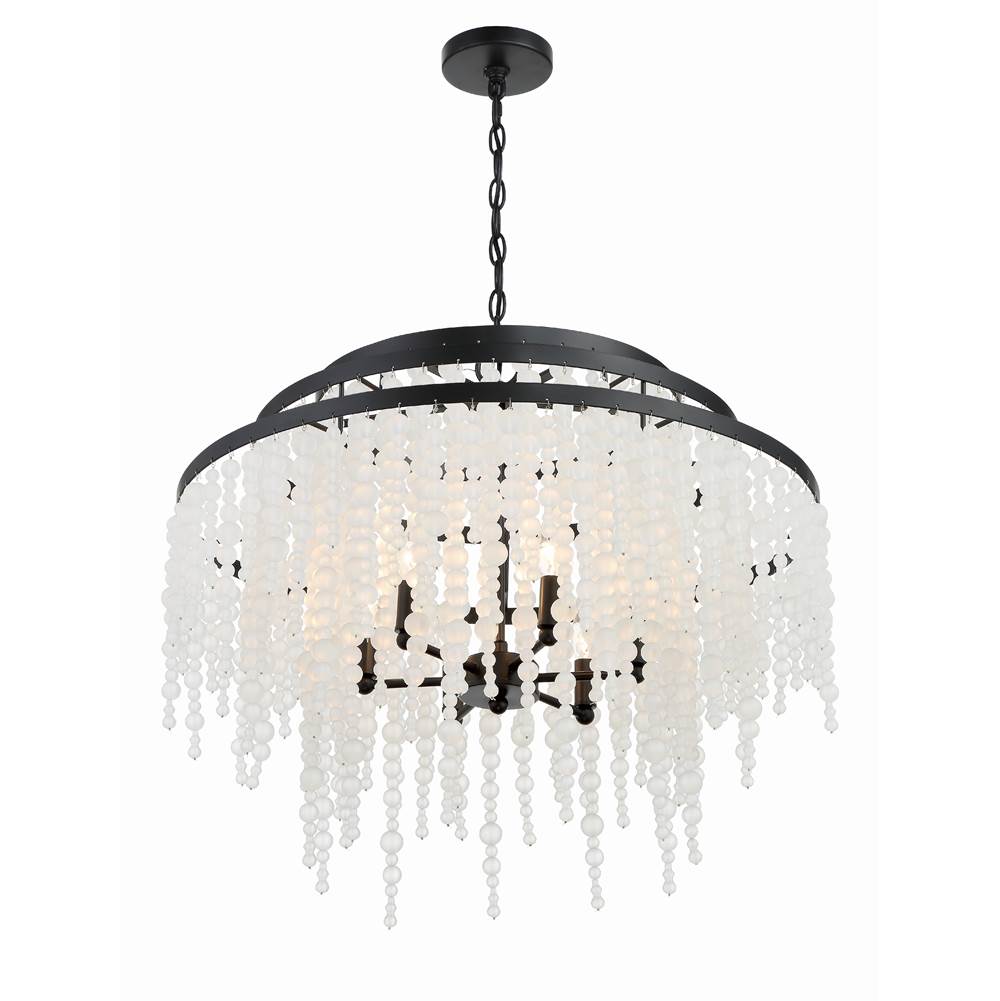 Crystorama POP-A5076-MK-FR Matte Black Poppy 6 Light Matte Black Chandelier Image 5