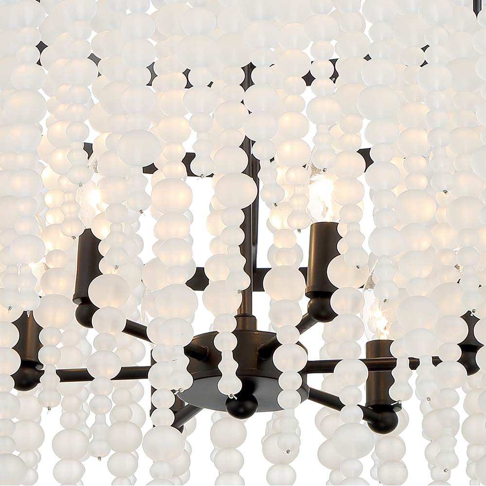 Crystorama POP-A5076-MK-FR Matte Black Poppy 6 Light Matte Black Chandelier Image 4