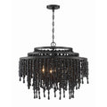 Crystorama POP-A5076-MK Matte Black Poppy 6 Light Matte Black Chandelier Image 1