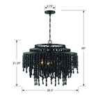 Crystorama POP-A5076-MK Matte Black Poppy 6 Light Matte Black Chandelier Image 2