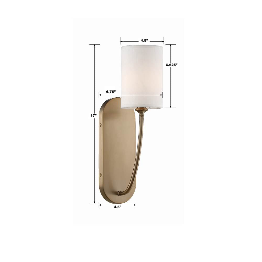 Crystorama PRE-461-VG Vibrant Gold Preston 1 Light Vibrant Gold Wall Mount Image 2
