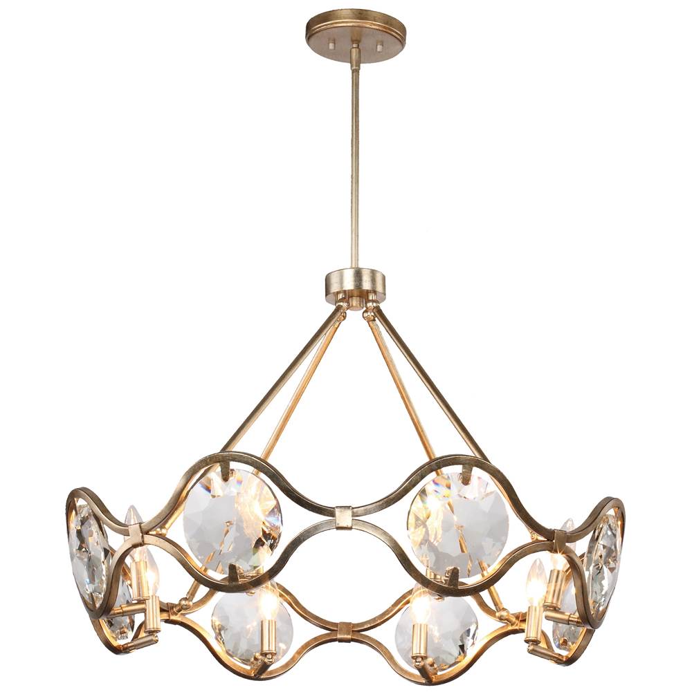 Crystorama QUI-7628-DT Distressed Twilight Quincy 8 Light Distressed Twilight Chandelier Image 1