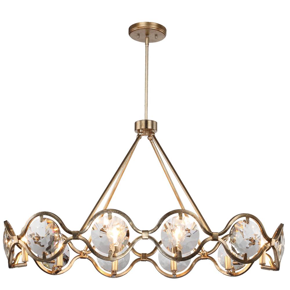 Crystorama QUI-7629-DT Distressed Twilight Quincy 10 Light Distressed Twilight Chandelier Image 1