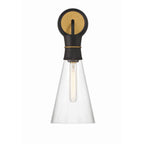 Crystorama QUN-1501-MK-TG Matte Black,Textured Gold Quinn 1 Light Matte Black Plus Textured Gold Sconce Image 8