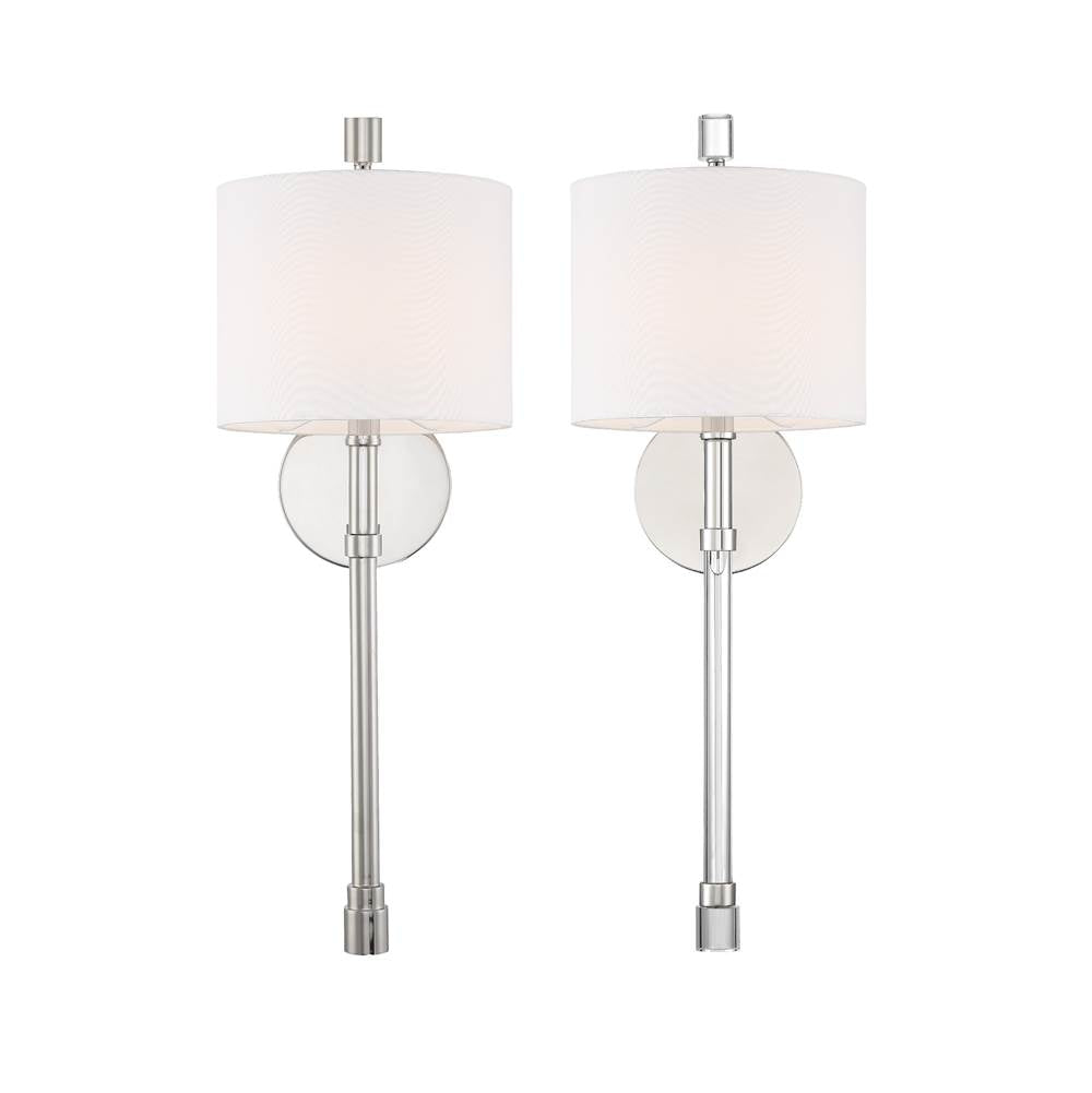 Crystorama RAC-A3501-PN Polished Nickel Rachel 1 Light Polished Nickel Wall Sconce Image 1