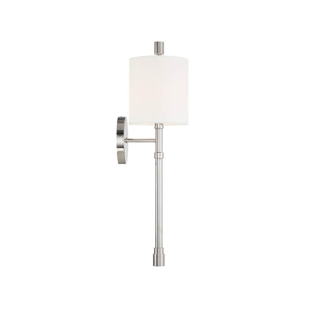 Crystorama Rachel 1 Light Polished Nickel Wall Sconce