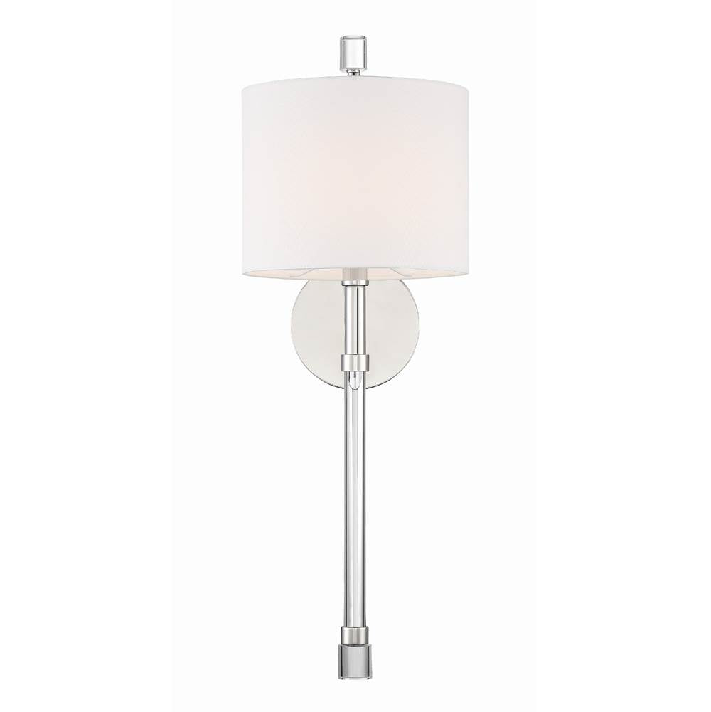 Crystorama RAC-A3501-PN Polished Nickel Rachel 1 Light Polished Nickel Wall Sconce Image 3