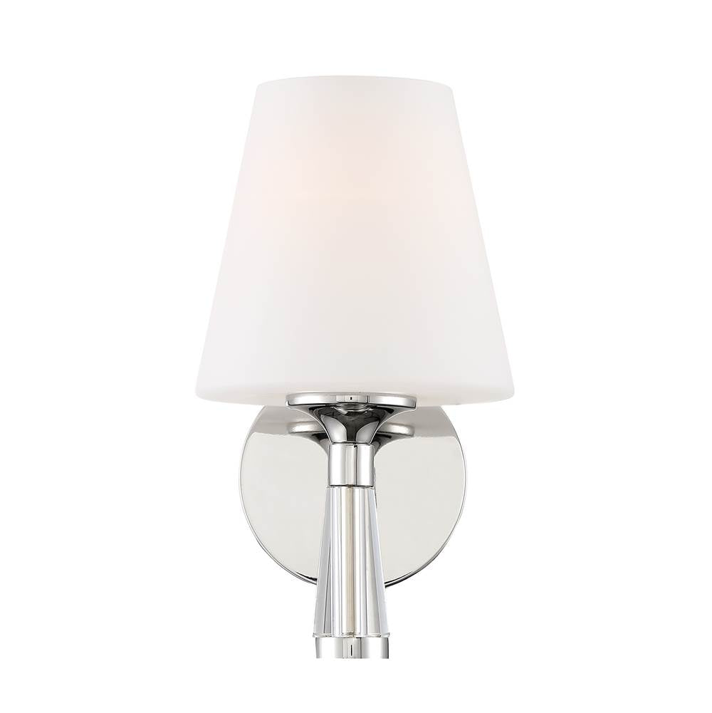 Crystorama Ramsey 1 Light Polished Nickel Wall Mount