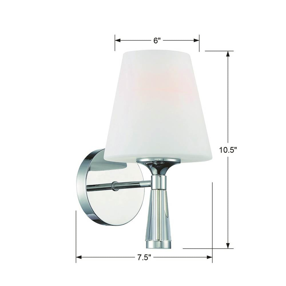 Crystorama RAM-A3401-PN Polished Nickel Ramsey 1 Light Polished Nickel Wall Mount Image 2