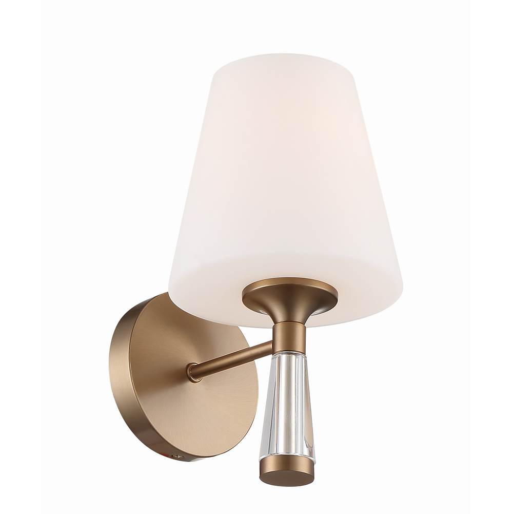 Crystorama Ramsey 1 Light Polished Nickel Wall Mount