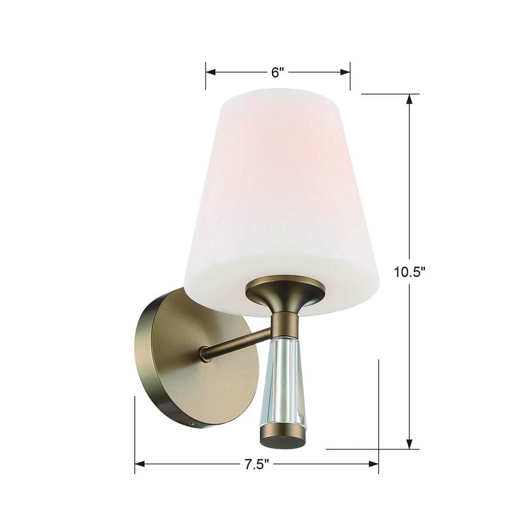 Crystorama RAM-A3401-VG Vibrant Gold Ramsey 1 Light Vibrant Gold Wall Mount Image 2