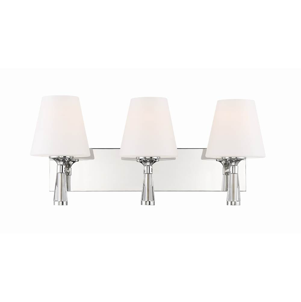Crystorama RAM-A3403-PN Polished Nickel Ramsey 3 Light Polished Nickel Bathroom Vanity Image 1