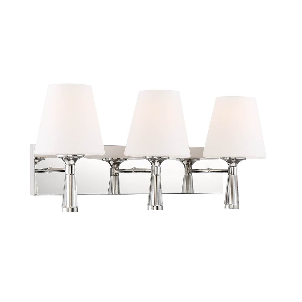 Crystorama Ramsey 3 Light Polished Nickel Bathroom Vanity