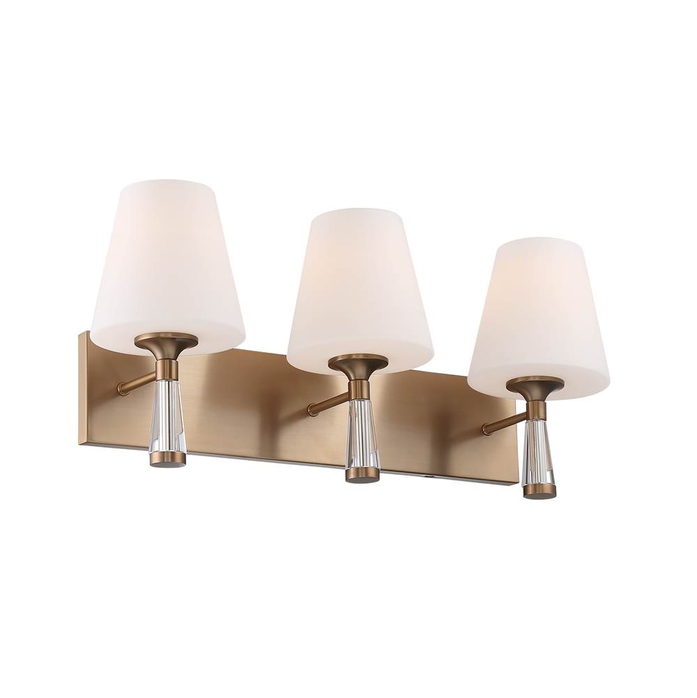 Crystorama RAM-A3403-VG Vibrant Gold Ramsey 3 Light Vibrant Gold Bathroom Vanity Image 3