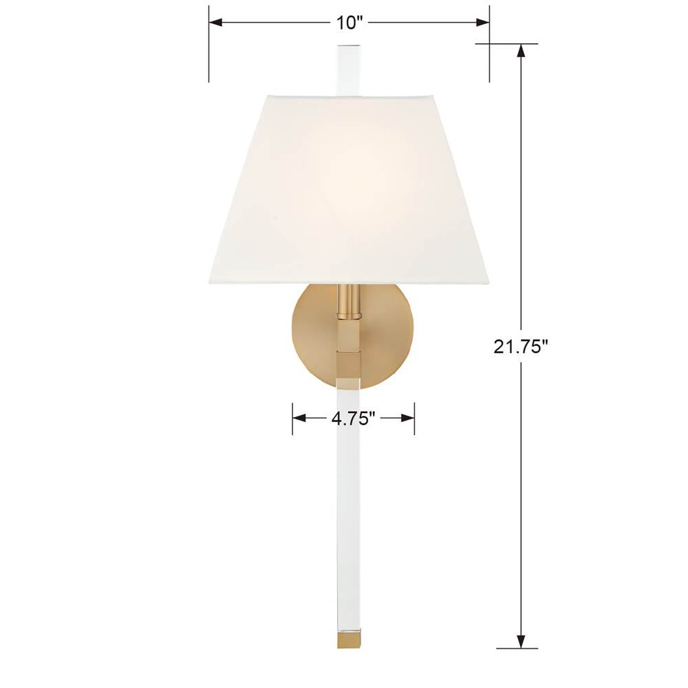 Crystorama REN-261-AG Aged Brass Renee 1 Light Aged Brass Wall Mount Image 2