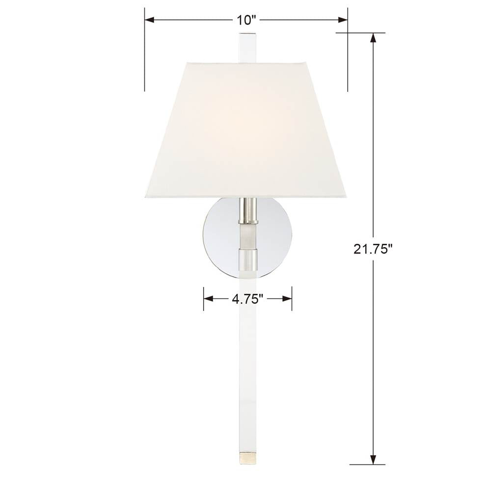 Crystorama Renee 1 Light Aged Brass Wall Mount