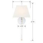 Crystorama Renee 1 Light Aged Brass Wall Mount
