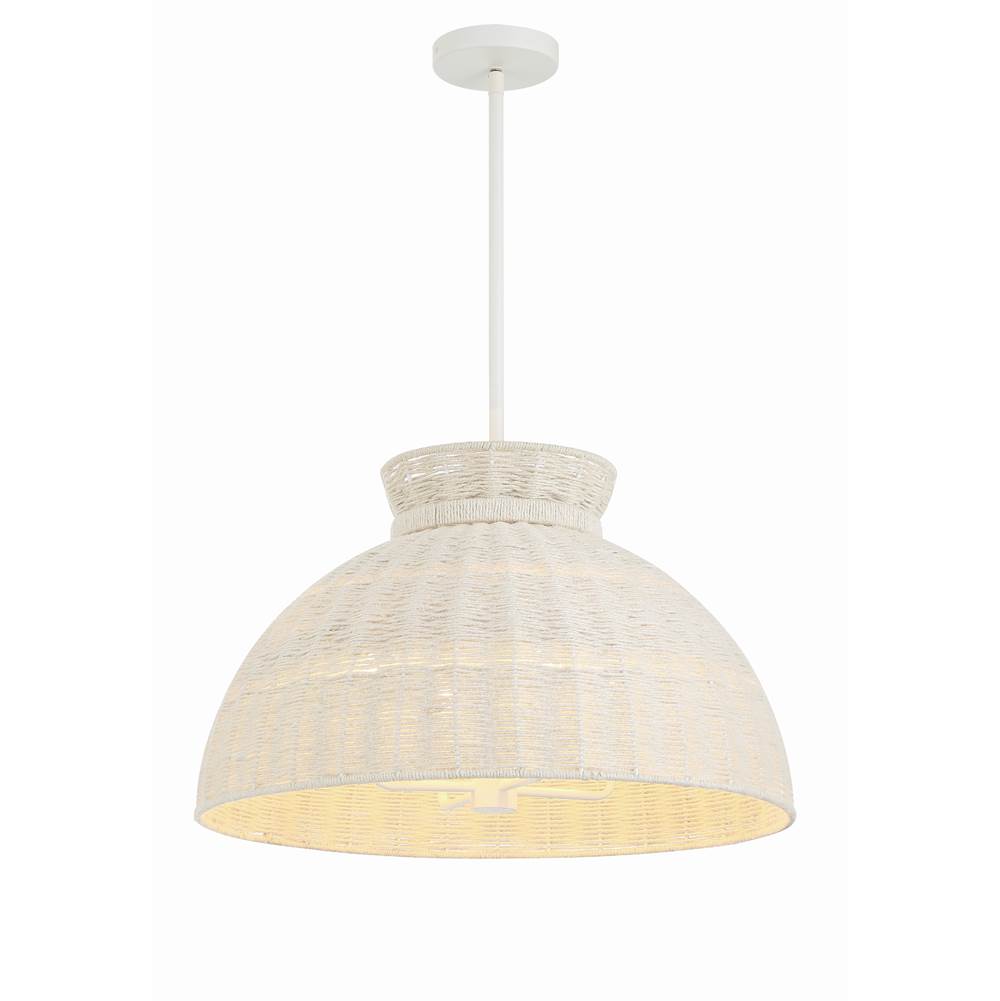 Crystorama Reese 4 Light Matte White Pendant