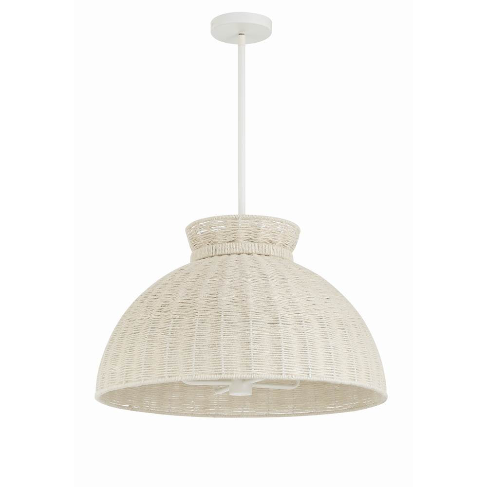 Crystorama RES-10524-MT Matte White Reese 4 Light Matte White Pendant Image 6