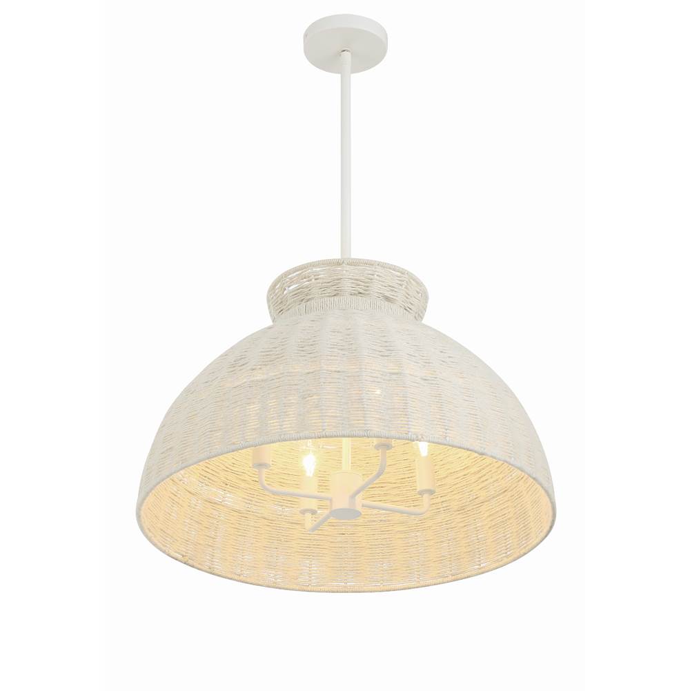 Crystorama RES-10524-MT Matte White Reese 4 Light Matte White Pendant Image 5